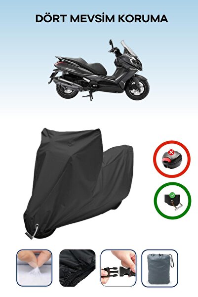 Breen غطاء دراجة نارية متوافق مع Kymco Downtown 350i ABS متوافق مع اللون الأسود مقاوم للماء