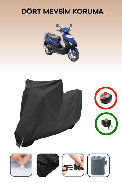 Breen غطاء دراجة نارية متوافق مع Kymco Movie XL 125 متوافق مع اللون الأسود مقاوم للماء
