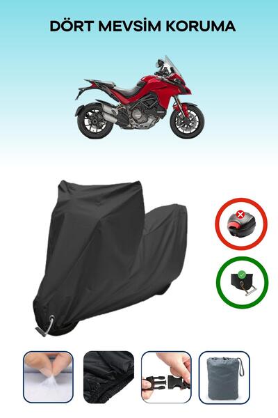 Breen غطاء دراجة نارية متوافق مع دوكاتي مولتيسترادا 1260 إس متوافق مع اللون الأسود مقاوم للماء