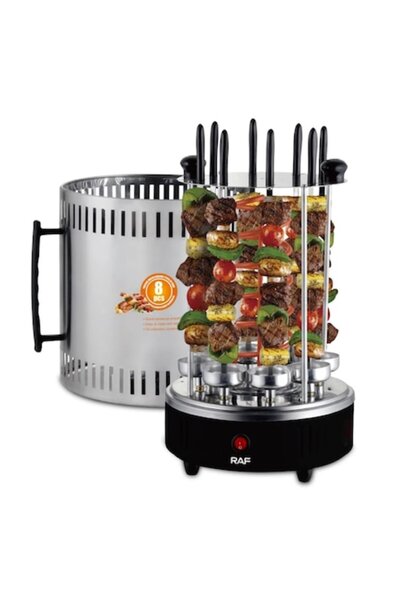 STOREONLINE Vertical electric grill 1200W 8 rotating skewers without smoke steel