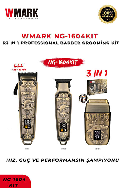 Wmark NG-1604 KIT TIRAŞ MAKİNESİ 3'Ü 1 ARADA ŞARJ EDİLEBİLİR SAÇ VE SAKAL KES...