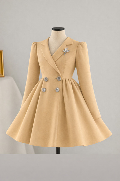 MUSGEM Rochie de seară pentru fetiță, model Umay, cu mânecă lungă, culoare ma...