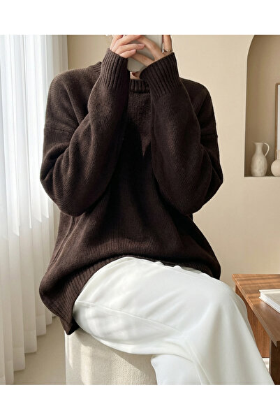 Modamorfo Round Neck Casual Knit Sweater -K. Coffee
