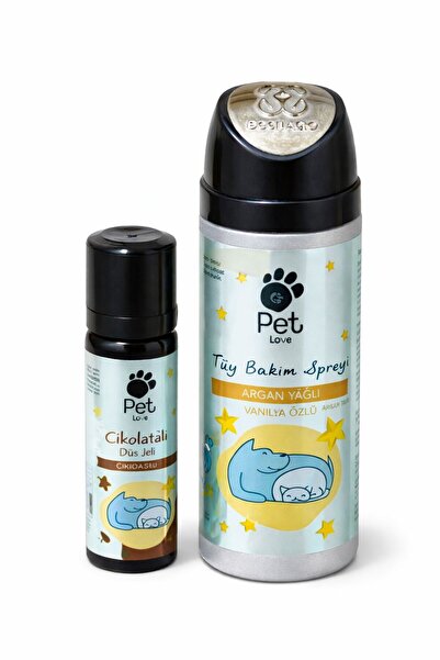 Pet Love Argan Yağlı Vanilya Özlü Tüy Bakım Spreyi & Çikolatalı Düş Jeli Kedi...
