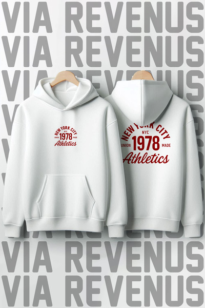 Vordevia New York City Athletics Printed Unisex Oversized Hooded Sweatshirt -...