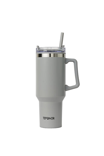 TEFONER Tevoner Insulated Stainless Steel Thermal Mug, 40 oz (Beige)