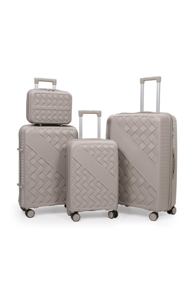 POGAGO 4 Piece Hard Shell Luggage Set 28 24 20 Inch with 14 Inch Beauty Box Lightweight Trolley Bags