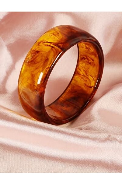 BirYıldızOl Amber Brown Mica Thick Acrylic Bracelet