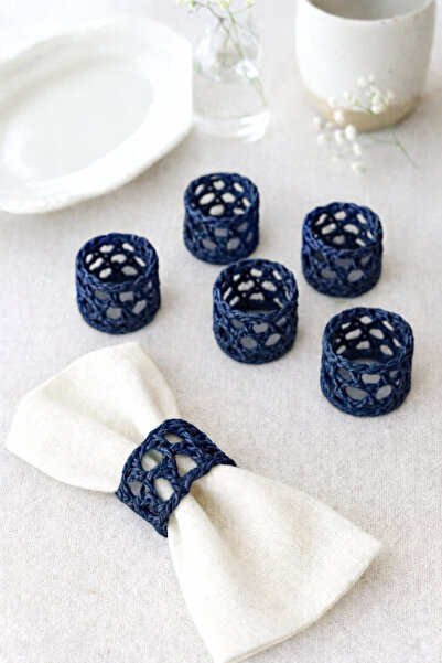 TOM COMPANY Kağıt İp Peçete Yüzüğü Peçete Halkası 6'lı - Vizon