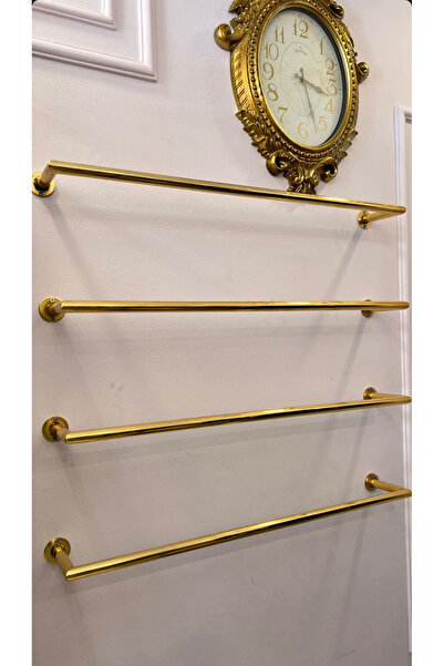 MD Vİtrin Dekorasyon Galvaniz Gold Kaplama 4’lü Duvar Montajlı Şal Standı