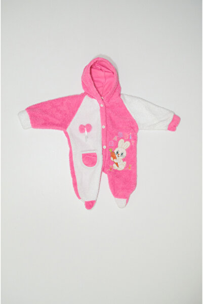 Baby Slon Kids Clup Kışlık welsoft patikli düğmeli kapüşonlu tavşan nakışlı u...