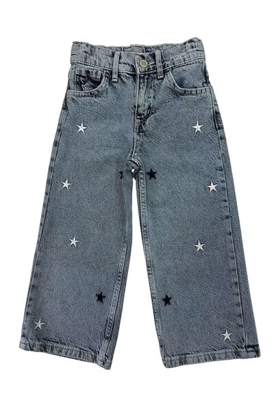 BOBBY JR KİDSWEAR Girl's Jeans with Star Embroidery