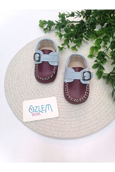 ÖZLEM BEBE Kemerli Erkek Bebek Ayakkabısı-Bordo - 19 NUMARA