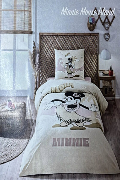 Özdilek Minnie Mouse İsland Tek Kişilik Lisanslı Lastikli Çocuk Nevresim Takımı