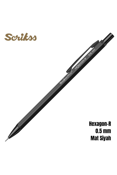 Scrikss Versatil Kalem Hexagon-R 0.5mm Mat Siyah