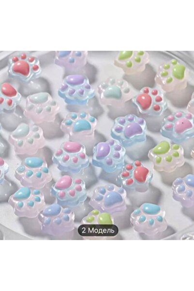 global fashion 3D volumetric figurines for manicure, set, cat paws, D10