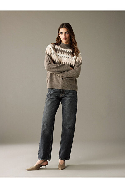 LC Waikiki Half Turtleneck Patterned Women's Knitwear Sweater