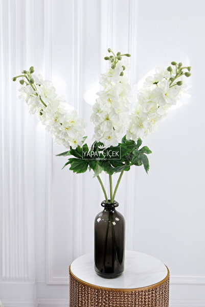 Yapay Çiçek Deposu Yapma Çiçek İri Dal Şebboy 87 cm Beyaz