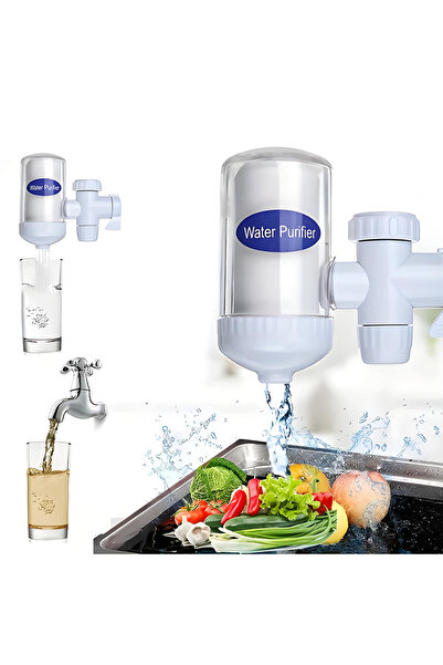 Teno ® Water Filter, for tap water, easy faucet installation, removes impurities, white