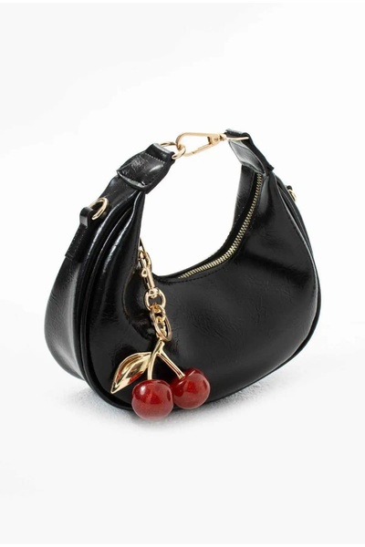 diğerr1 KADIN KİRAZ AKSESUARLI OVAL ŞIK ÇANTA