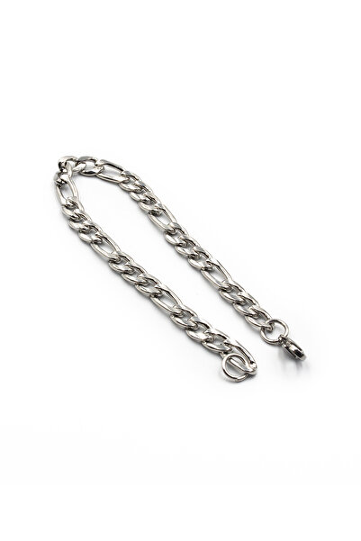 Sose Moda Figaro Model Men's Steel Chain Bracelet – Silver Color, 8 mm Width
