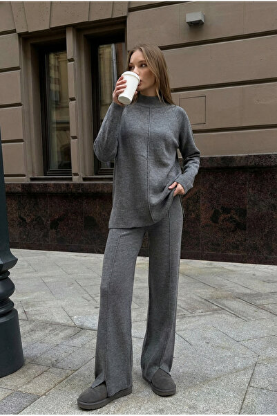 Happiness İstanbul Nervürlü Kazak Pantolon Triko Takım