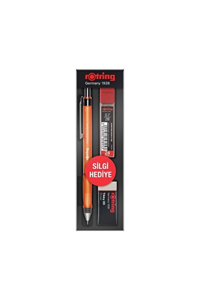 Rotring Visuclick Versatil+Min+Silgi 3’lü Okul Seti- 0.7 mm Turuncu