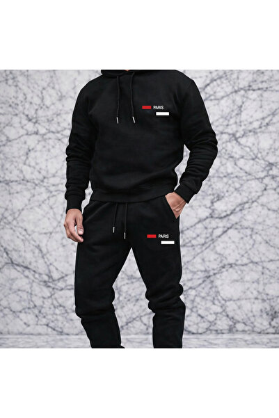 ALİ.COM Șapcă NEGRĂ cu glugă ORFMAN PARİS SET DE 2