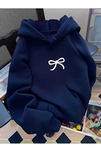 CLASSY.MODA هوديي مينيماليست إستيتيك مطبوع قصة فضفاضة