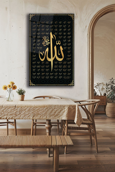 DecorAnatolia Esmaül Hüsna – Allah’ın 99 İsmi Cam Tablo