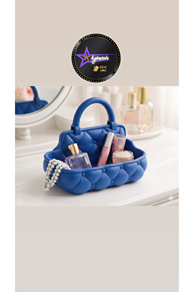 aysanova صينية مكياج مزخرفة مع مقبض، نمط مبطن، حامل، منظم