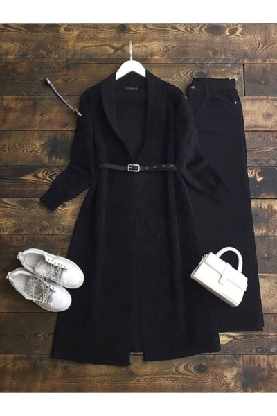 ŞAHİN TESETTÜR GİYİM ΚΑΠΕΛΟ ΜΑΚΡΥ ΜΕ ΖΩΝΗ ΜΠΡΟΣΤΑ ΑΝΟΙΧΤΟ ΜΕ ΝΙΚΕΣ ΜΑΛΛΙΑ 8196