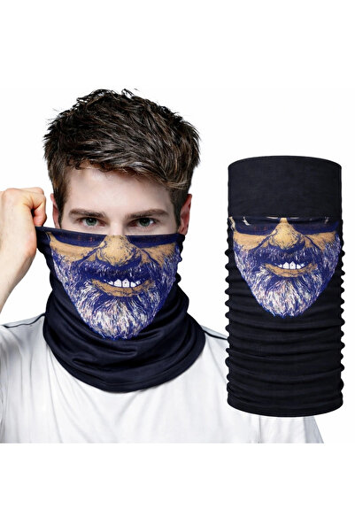 Twin Store Bearded face patterned baf buff – multi-purpose neck gaiter mask n...