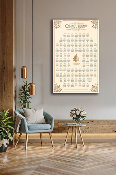 DecorAnatolia Esmaül Hüsna (Allah’ın 99 İsmi) Cam Tablo