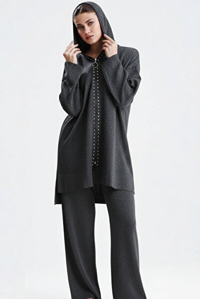 Safgiyim44 Silvery Mercerized Suit Anthracite