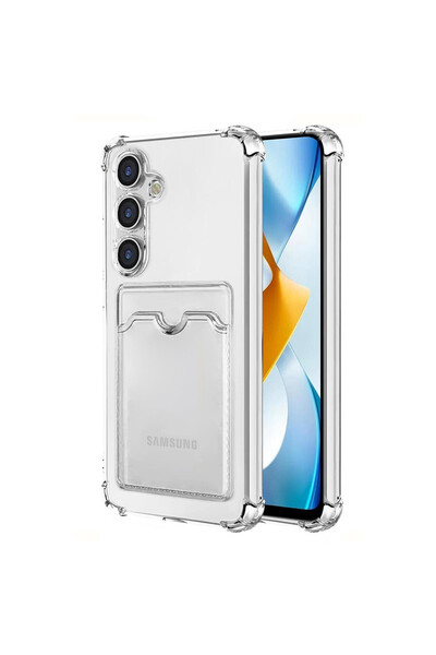 NewFace Samsung Galaxy S24 Case Card Transparent Silicone - Transparent