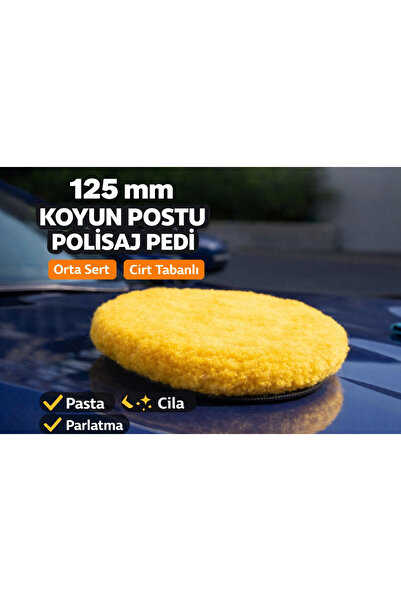 SENBANG Koyun Postu Polisaj Pedi 125 mm – Orta Sert Cırt Tabanlı Pasta Cila Keçesi (1 Adet)