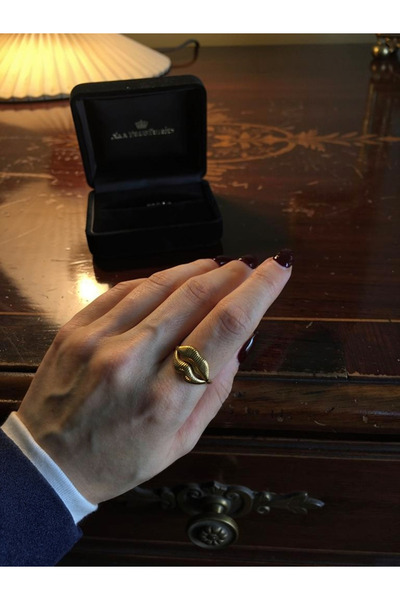 ayoljewelry Lip Gold Adjustable Steel Ring