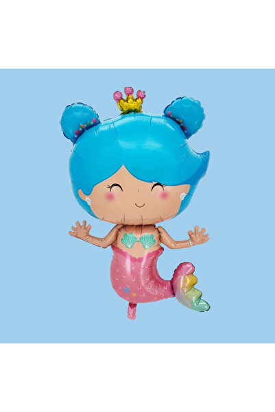 Partifabrik Mermaid Themed Crown Foil Balloon Mermaid