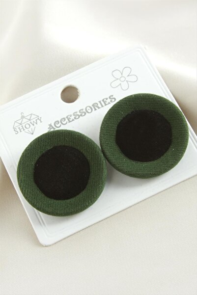 Angel Of Life Button Suede Fabric Earrings