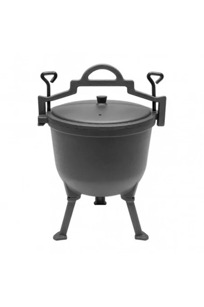 JollyMag Cazan din fontă emailată, oală sub presiune pentru camping, grătar și activități în aer liber, 8 L, capac inclus