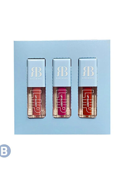 ROSE BERRYY Lip Gloss 3-piece set, Rose Berry Grade B