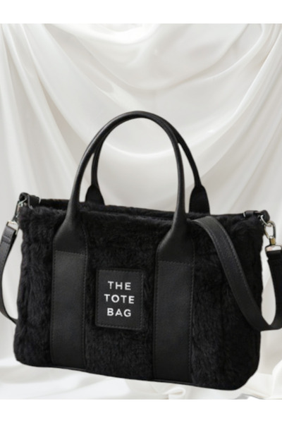 Sofia Women's Daily Black Plush Strap Handbag
