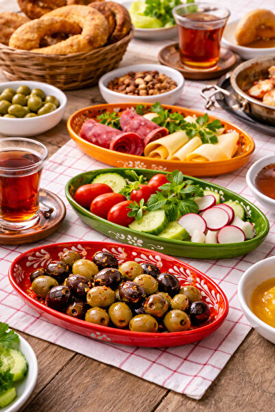 ATAGİFT HEDİYELİK 3 LÜ 20 CM El Yapımı Renkli Seramik Oval Kahvaltılık Kase –...