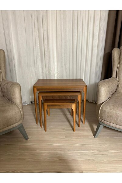 Nova Dizayn 3 LÜ KLASİK DEMONTE AHŞAP SEHPA