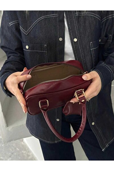 ÖZÜM TAKI Women's Hand and Shoulder Bag Claret Red