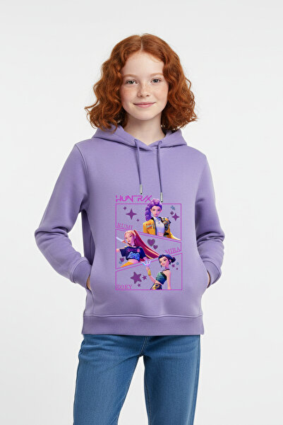 Vaxy Style Kız Çocuk Hunterx K-pop Karakter Baskılı Şardonlu Kalın Pamuklu Ya...