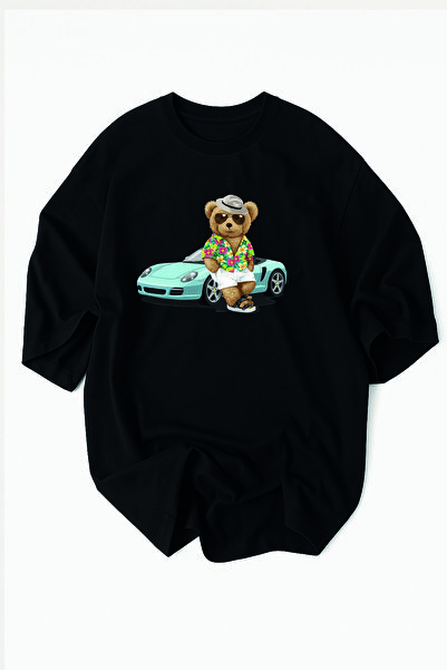 Racıng Μπλουζάκι Bear Mode JDM Sports Car Teddy με τύπωμα oversized (Αδειοδοτ...