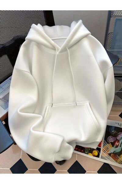 CLASSY.MODA Φούτερ Unisex Unprinted oversized με κουκούλα