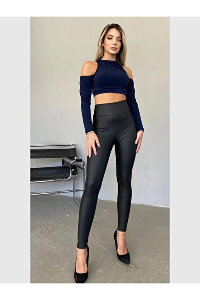 MODA Women's Leather Leggings - Stylish and Hot Sh Fleece-Lined High Waist-Super Flexible Does Not Make Knees